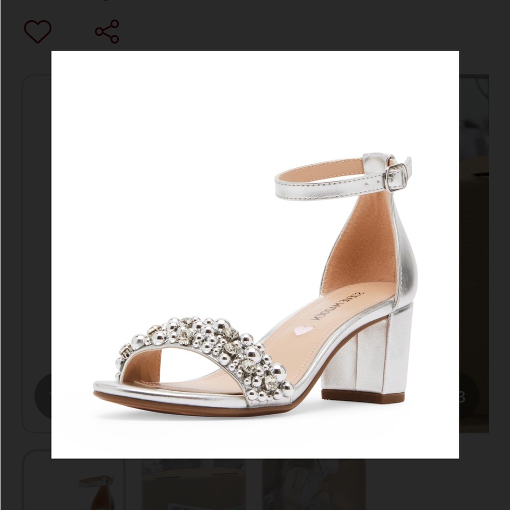 Steve Madden Silver Pearl Embellished Dress Shoes